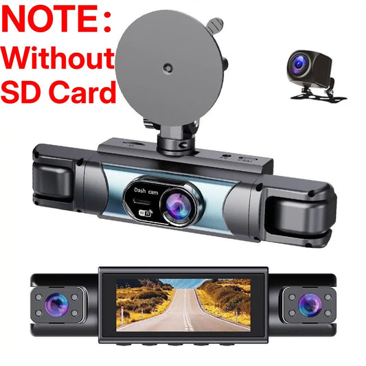 360° Surround View 4 Channel Dash Cam , 1080P FHD , 3.18" IPS Display, Built-In 2.4Ghz Wifi App Control, WDR, Loop Recording, Reverse Assist, 4 Lens Front Rear inside Left Right Car Driving Recorder, Car Security Camera-Yy