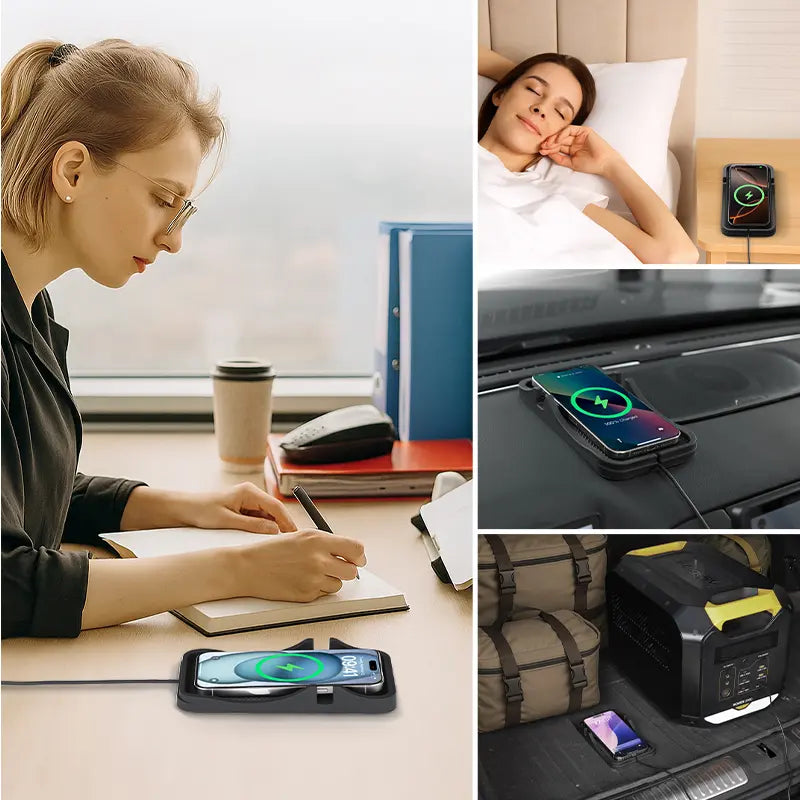 【Summerwins】Joytutus Smart Wireless Car Charger Pad anti Slip, Hands Free Stand Wireless Charging Accessory with Phone Holder, for Cars, Suvs, Trucks, Smart Car Charger,Back to School
