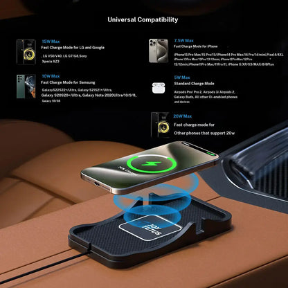 【Summerwins】Joytutus Smart Wireless Car Charger Pad anti Slip, Hands Free Stand Wireless Charging Accessory with Phone Holder, for Cars, Suvs, Trucks, Smart Car Charger,Back to School