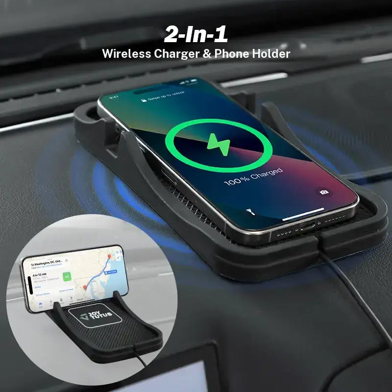 【Summerwins】Joytutus Smart Wireless Car Charger Pad anti Slip, Hands Free Stand Wireless Charging Accessory with Phone Holder, for Cars, Suvs, Trucks, Smart Car Charger,Back to School