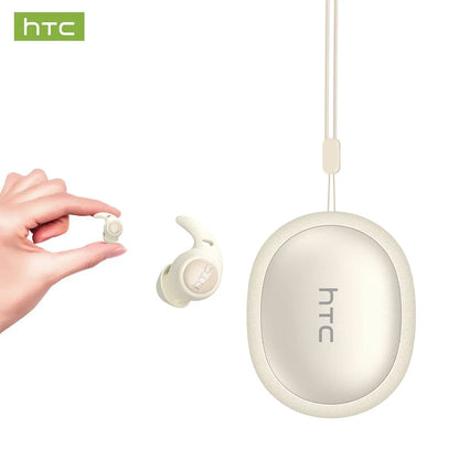 HTC NE76 Bluetooth 6.0 Wireless Earbuds - Mini Invisible Flat-Head Noise-Canceling Earphones, Noise Isolation Solutions, No Ear Pressure for Side Sleepers, Sleep Quality Improvement, Travel-Friendly, Mini Invisible Earbuds