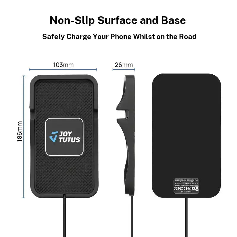 【Summerwins】Joytutus Smart Wireless Car Charger Pad anti Slip, Hands Free Stand Wireless Charging Accessory with Phone Holder, for Cars, Suvs, Trucks, Smart Car Charger,Back to School